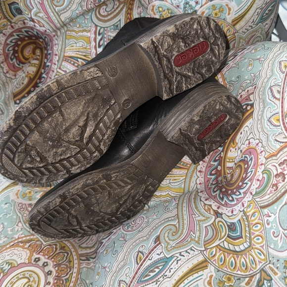 Rieker Women’s Black Chelsea Ankle Boots Booties Side Zipper. Size 7/37 - Picture 4 of 6